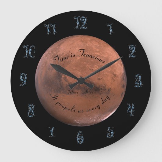 Grande Horloge Ronde Planète Mars Astronomy Aries New Age (Recto)