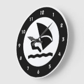 Grande Horloge Ronde Planque de Wall Clock (Angle)