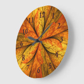 Grande Horloge Ronde Plante d'automne, Abstrait moderne Fractal Art Lea (Angle)