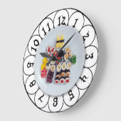 Grande Horloge Ronde Plaque de sushi | cuisine (Angle)