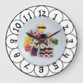 Grande Horloge Ronde Plaque de sushi | cuisine (Recto)