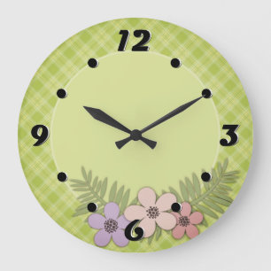Grande Horloge Ronde Plaque verte brillante