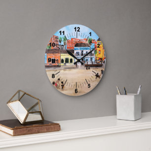 Grande Horloge Ronde Playa de la Malvarrosa Peinture d'Alfred Fox