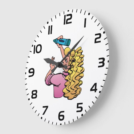 Grande Horloge Ronde Playful Girl with Crayon (Angle)