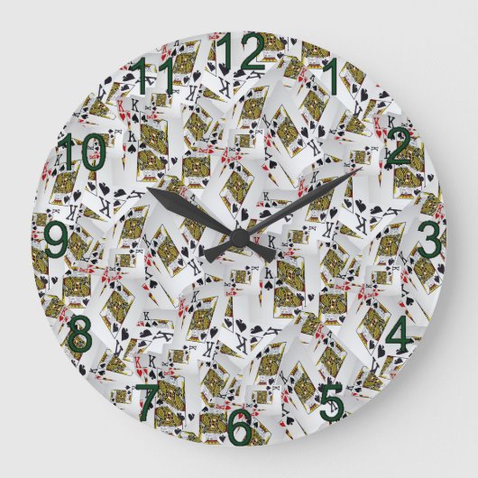 Grande Horloge Ronde Playing Cards Kings Layered, Wall Clock (Recto)