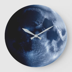Grande Horloge Ronde Pleine Lune Bleue Céleste Espace Astronomie