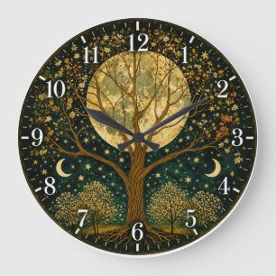 Grande Horloge Ronde Pleine Lune de l'Arbre de Vie