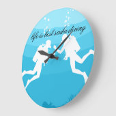 Grande Horloge Ronde Plongée sous-marine Thème (Angle)