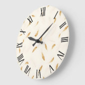 Grande Horloge Ronde Plumes Collection Boho Moderne Luxe (Angle)