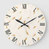 Grande Horloge Ronde Plumes Collection Boho Moderne Luxe (Recto)