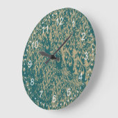 Grande Horloge Ronde Plumes de paon (Angle)