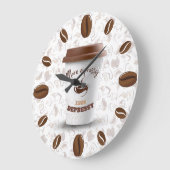 Grande Horloge Ronde Plus d'expressivité moins de dépression | haricots (Angle)