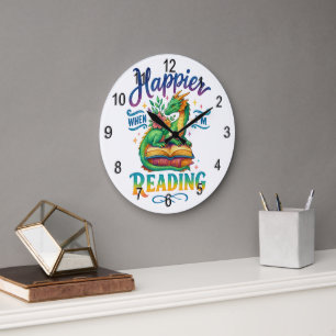 Grande Horloge Ronde Plus heureux quand je lis