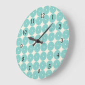Grande Horloge Ronde Plutôt Turquoise Aqua Turquoise Blue Circles Disqu (Angle)