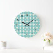 Grande Horloge Ronde Plutôt Turquoise Aqua Turquoise Blue Circles Disqu (Maison)