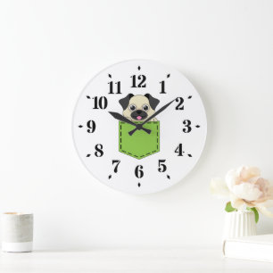 Grande Horloge Ronde Poche animal chien