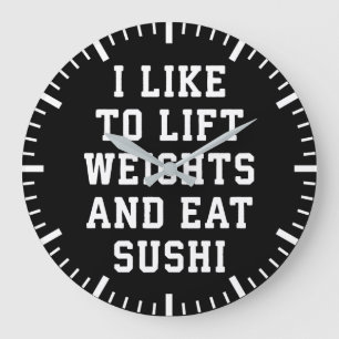 Grande Horloge Ronde Poids de levage et de manger du sushi - Carbes amu