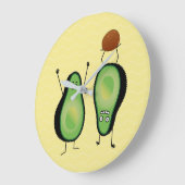 Grande Horloge Ronde Poignée verte de stand d'applaudissements amusant (Angle)