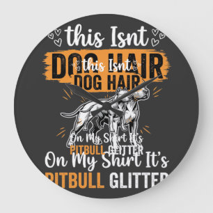 Grande Horloge Ronde Poils de chien Pitbull Pailletés Drôle de chien