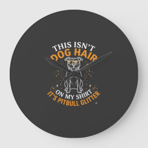 Grande Horloge Ronde Poils de chien Pitbull Paillettes Lunettes de sole