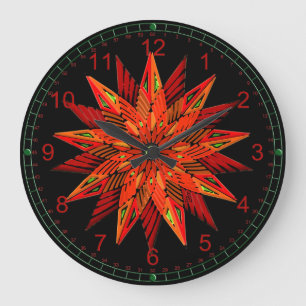 Grande Horloge Ronde Poinsettia Wow