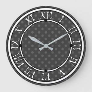 Grande Horloge Ronde Point Polka gris