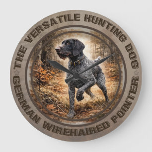 Grande Horloge Ronde Pointer à poil dur allemand
