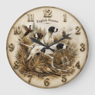 Grande Horloge Ronde Pointeur Anglais – Le Chien de Chasse Ultime pour