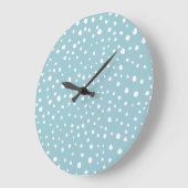 Grande Horloge Ronde Points Dalmatiens Bleus, Points Dalmatiens, Impres (Angle)