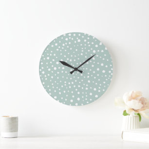 Grande Horloge Ronde Points Dalmatiens verts, Points Dalmatiens, Pots D