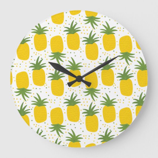 Grande Horloge Ronde Points d'ananas : Conception de fruits d'été (Recto)