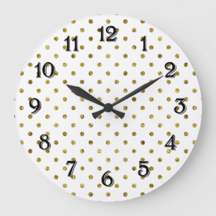 Grande Horloge Ronde Points de Glamour en Or Chic