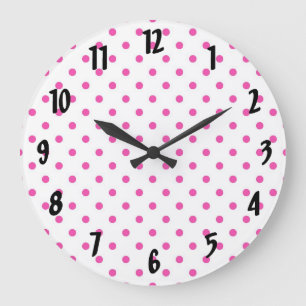 Grande Horloge Ronde points roses