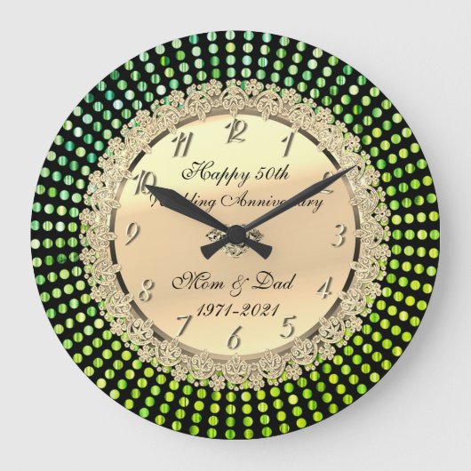 Grande Horloge Ronde Points verts, 50e anniversaire de mariage noir (Recto)