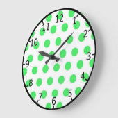 Grande Horloge Ronde Points verts menthe (Angle)