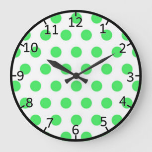 Grande Horloge Ronde Points verts menthe