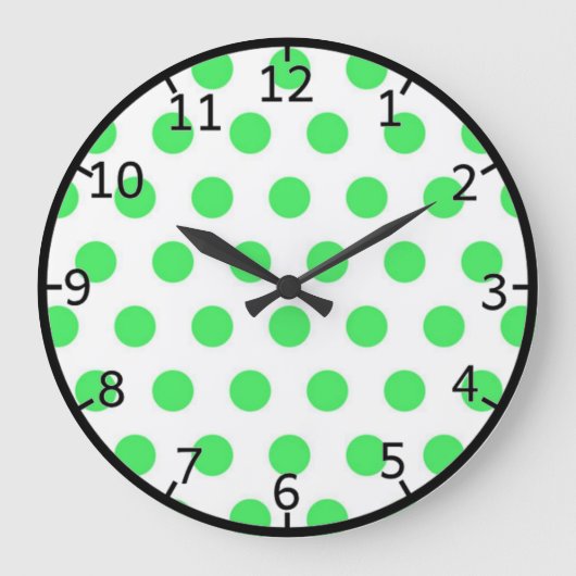 Grande Horloge Ronde Points verts menthe (Recto)