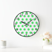 Grande Horloge Ronde Points verts menthe (Maison)