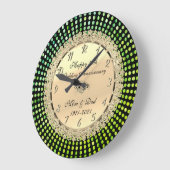 Grande Horloge Ronde Points verts, noir, 50 (Angle)