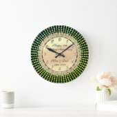 Grande Horloge Ronde Points verts, noir, 50 (Maison)