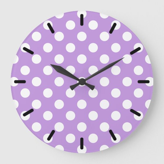 Grande Horloge Ronde Pois blancs sur lilas (Recto)