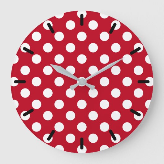 Grande Horloge Ronde Pois blancs sur rouge (Recto)