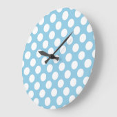 Grande Horloge Ronde Pois Bleus, Motif Pointe Polka, Points, Pointe (Angle)