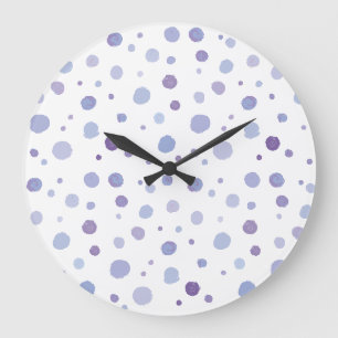Grande Horloge Ronde pois peints à la main
