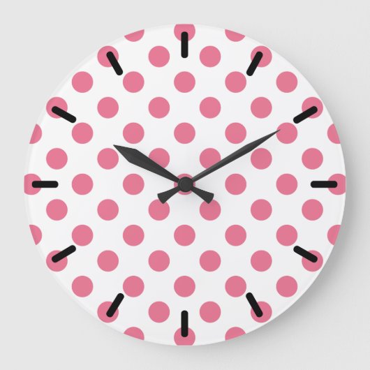 Grande Horloge Ronde Pois rose et blanc (Recto)