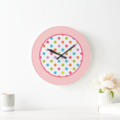 Grande Horloge Ronde Pois rose fille (Maison)