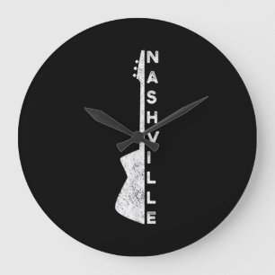 Grande Horloge Ronde Poison de Nashville Guitar Country Music Lovers