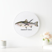 Grande Horloge Ronde Poisson de truite arc-en-ciel (Maison)