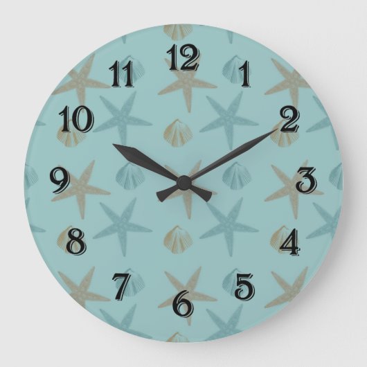 Grande Horloge Ronde Poisson étoilé et coquilles (Recto)