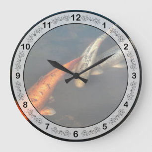 Grande Horloge Ronde Poisson - Pêche à la compliment